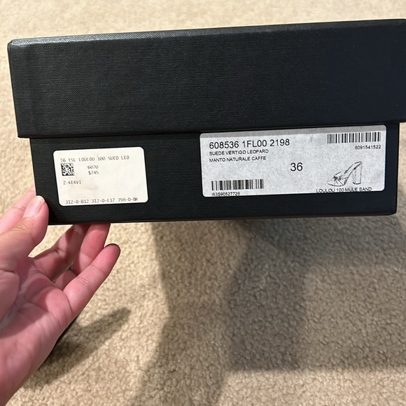 Leopard print Saint Laurent suede mule sandals - Picture 5 of 6